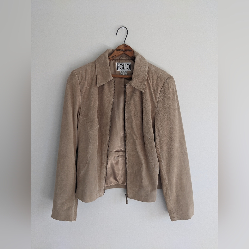 Clio Vintage Suede Jacket Tan